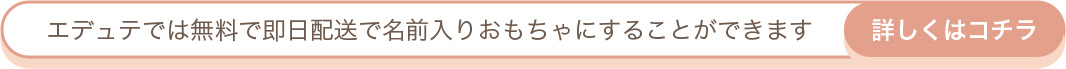 エデュテでは無料で即日配送で名前入りおもちゃにすることができます